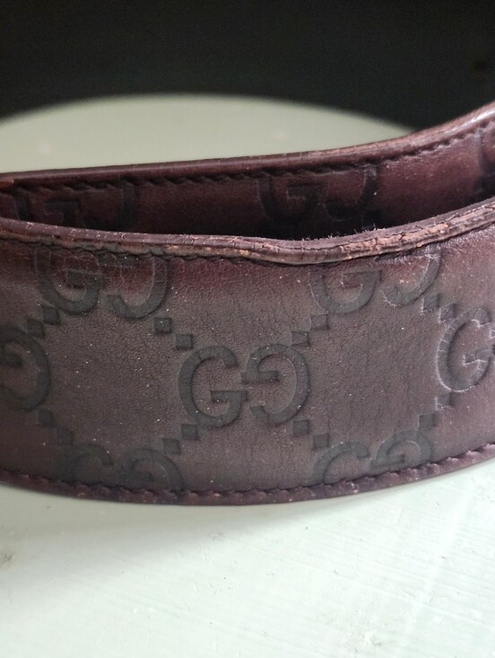 Gucci Guccissima Interlocking G Dark Brown Leather Belt Gold Tone Buckle main image 13